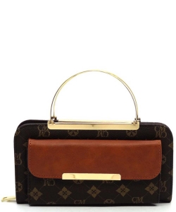 Monogramm Crossbody Bag Clutch Wallet Cm038  Brown Tan